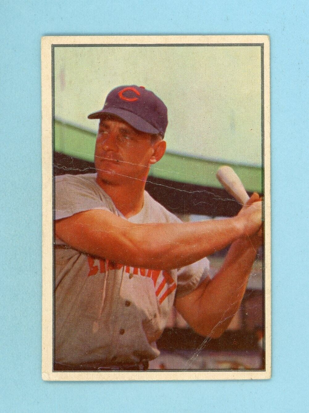 1953 Bowman Color #62 Ted Kluszewski Cincinnati Reds Baseball Card Low Grade