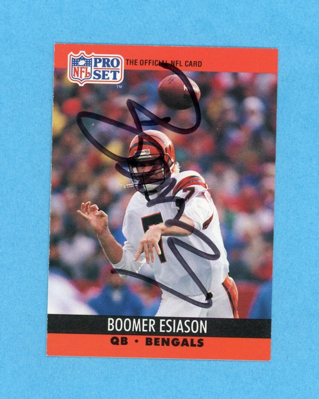 1990 Boomer Esiason Signed Pro Set Card #463 • Auto with B&E Hologram