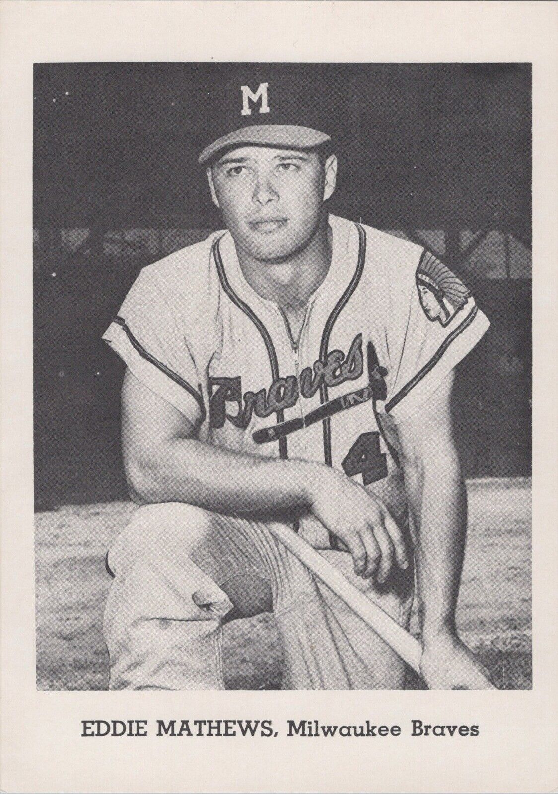 Eddie Mathews 5x7 1965 Milwaukee Braves Jay Publishing Team Photo