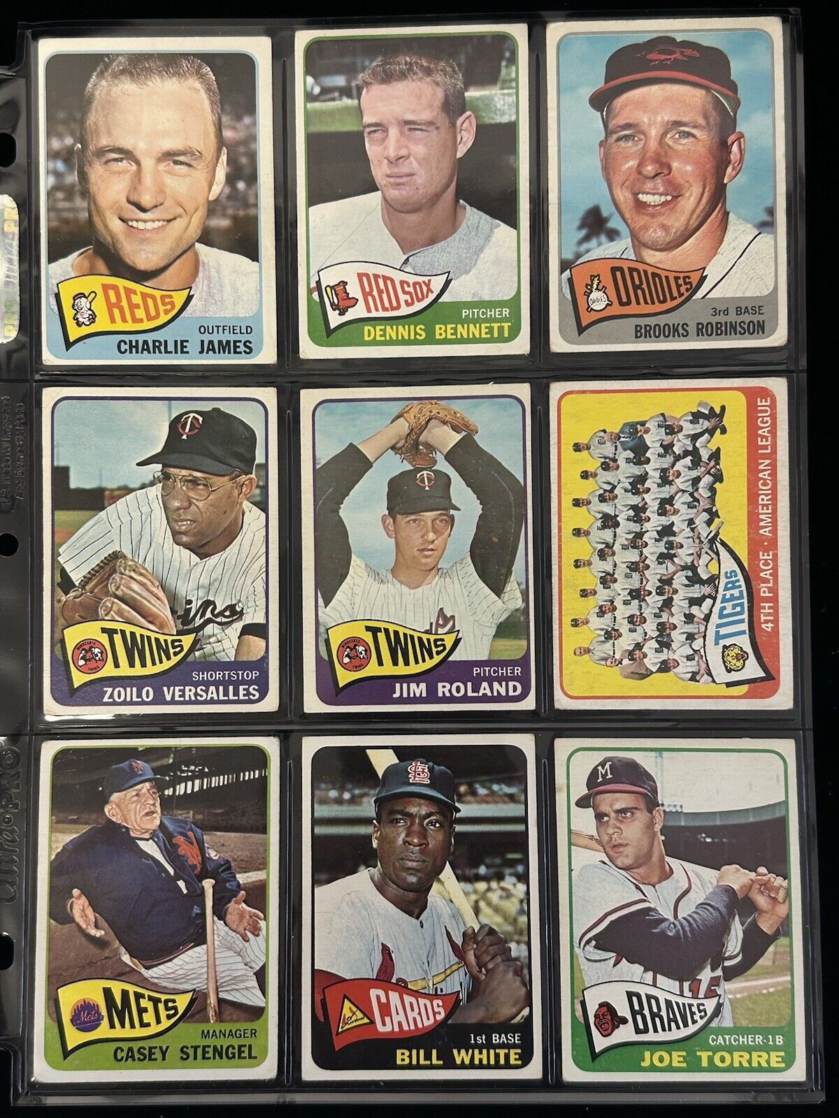 Lot of 162 Different 1965 Topps Baseball Cards w/ HOFers & High #’s - Low Grade