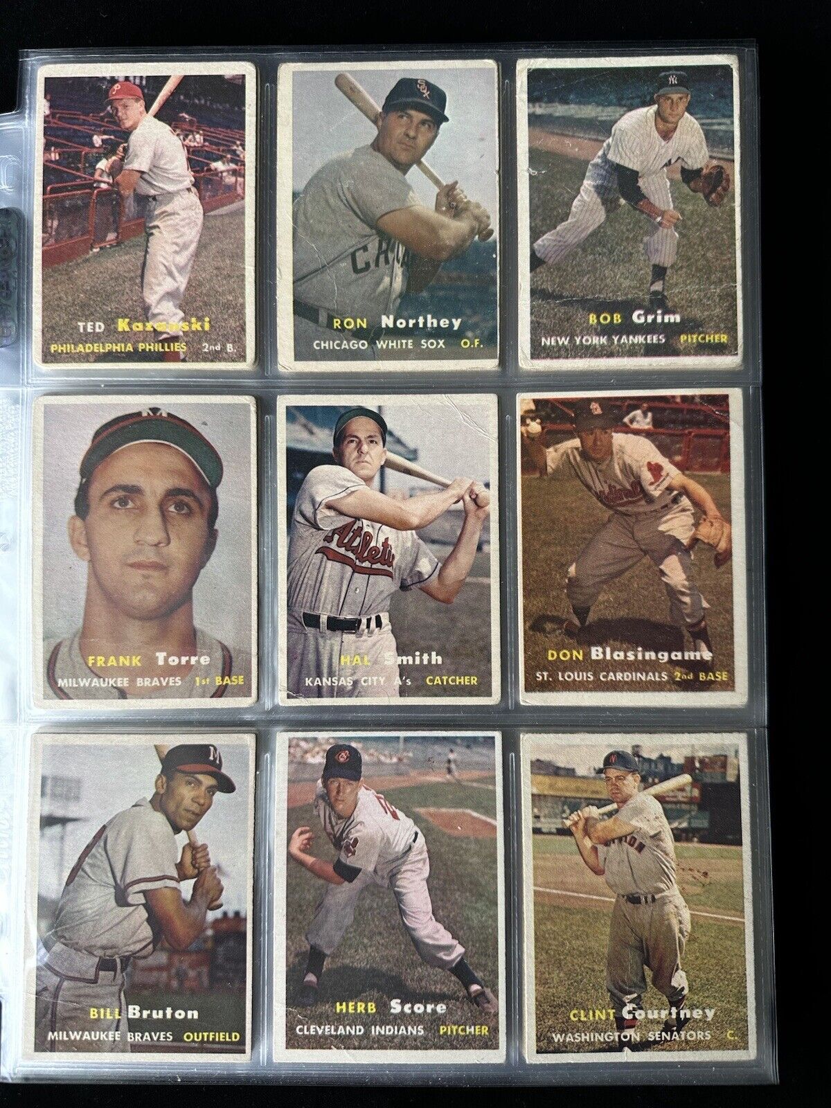 1957 Topps Starter Set Lot of 192 Diff. Baseball Cards w/41 Middle Series