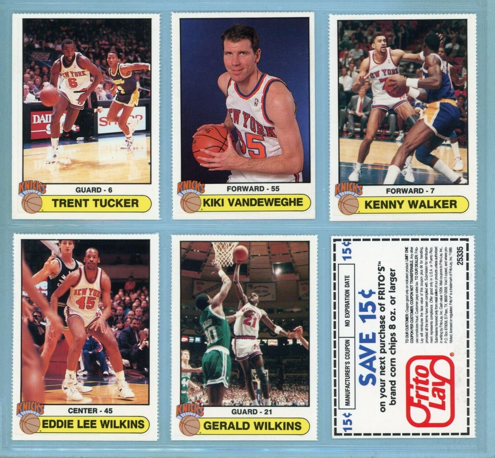 1988-89 Frito Lay New York Knicks Set of 15 Basketball Cards Mixed Grades