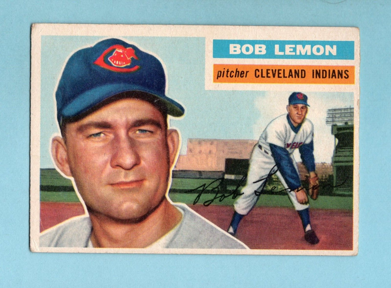 1956 Topps #255 Bob Lemon Cleveland Indians Baseball Card Vg/Ex lsm twls