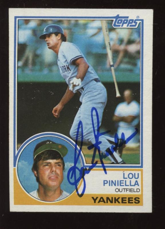 1983 Topps #307 Lou Piniella New York Yankees EXMT Autographed B & E Hologram