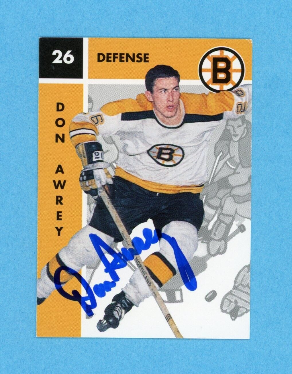 Don Awrey Boston Bruins 1995-96 Parkhurst 1966-67 #12 Autographed Hockey Card