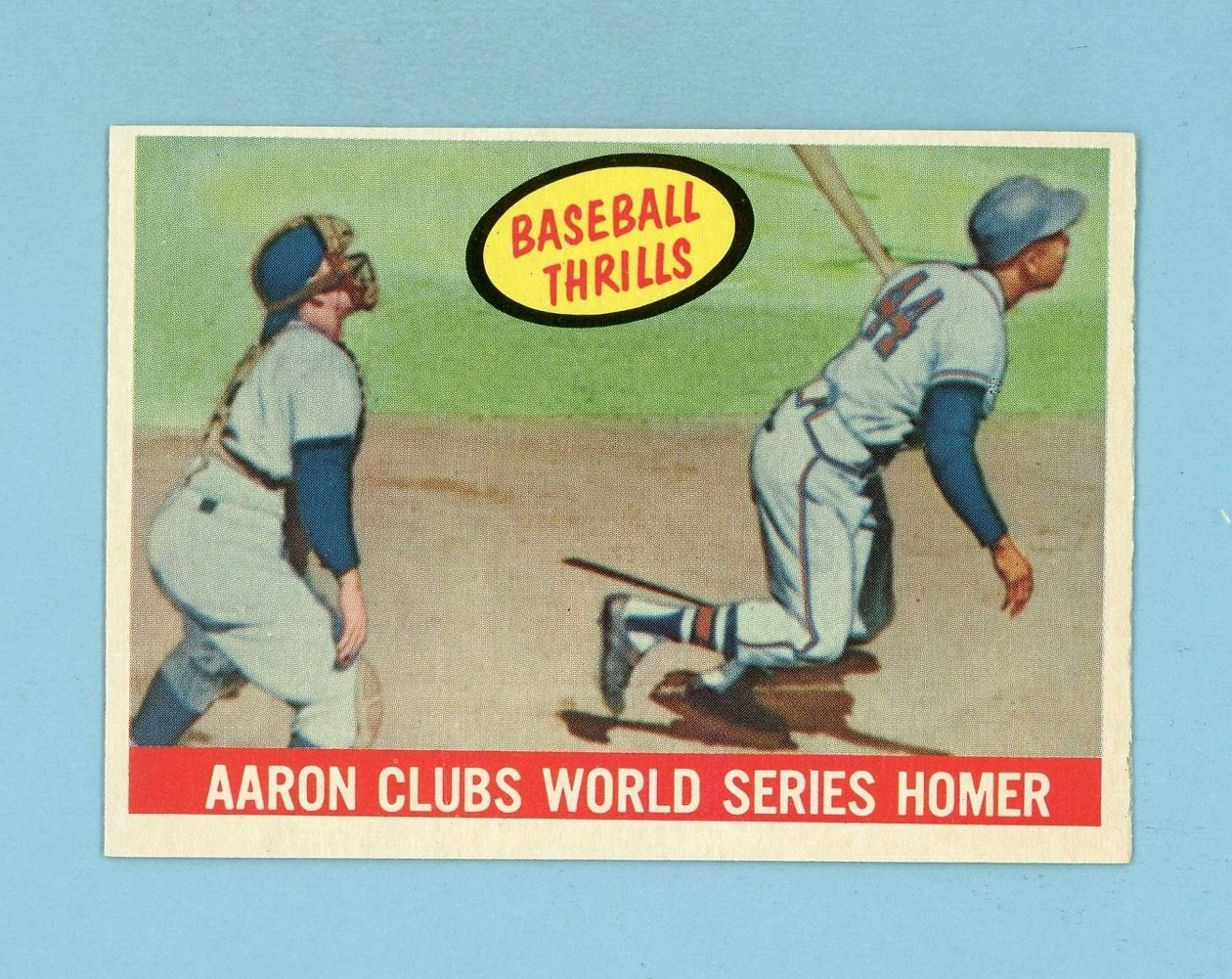 1959 Topps #467 Hank Aaron Clubs World Series Homer Baseball Card Ex/Mt o/c rers