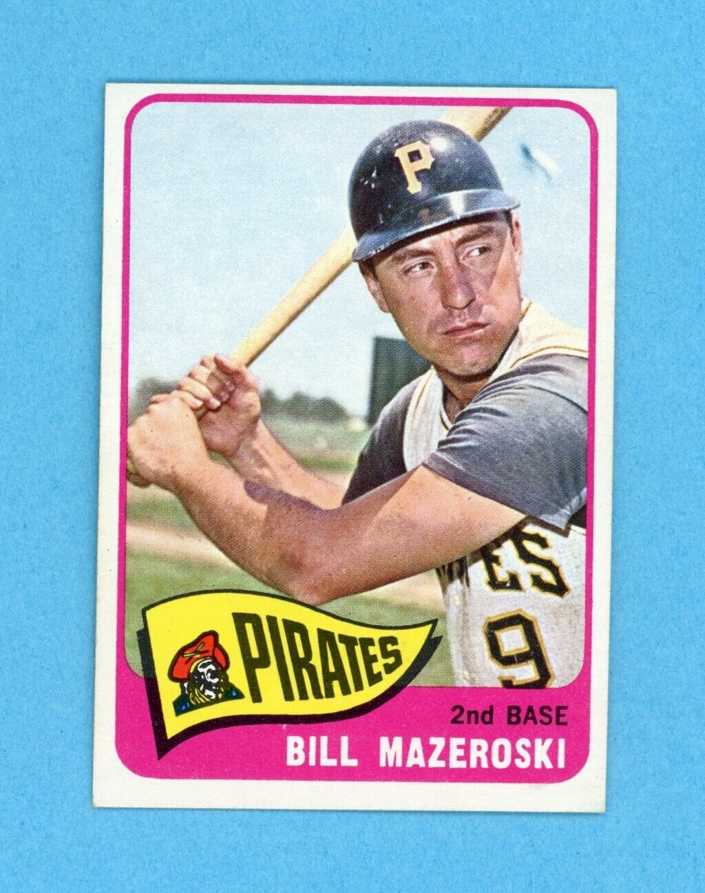 1965 Topps #95 Bill Mazeroski Pittsburgh Pirates Baseball Card NM o/c stain