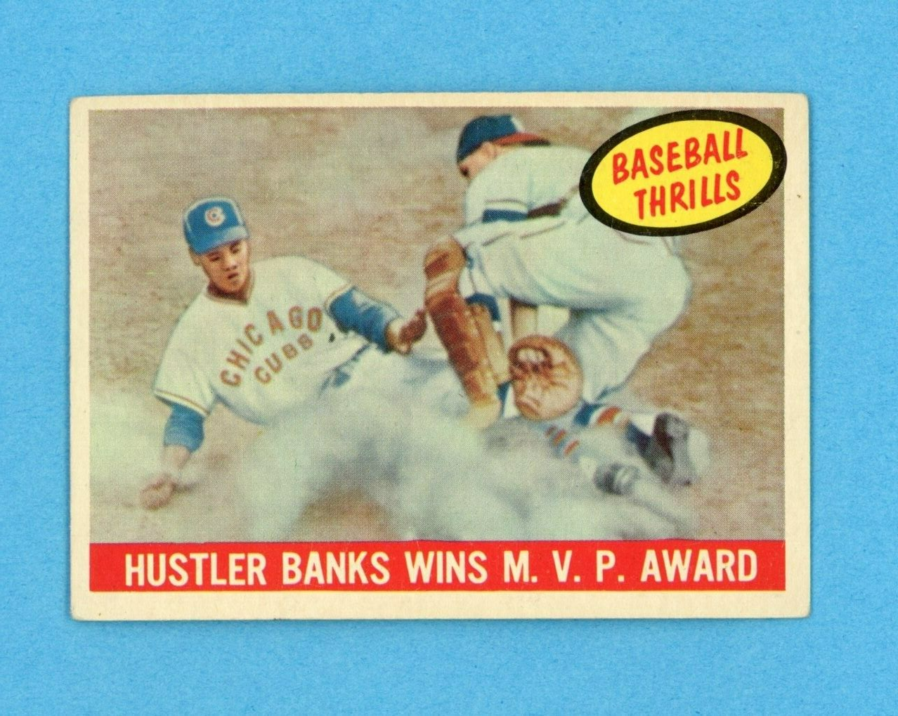 1959 Topps #469 Baseball Thrills Ernie Banks Chicago Cubs Baseball Card V/E lwtl