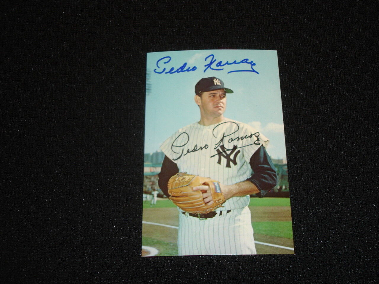 circa 1965 Pedro Ramos NY Yankees Autographed Color Post Card-NM/MT