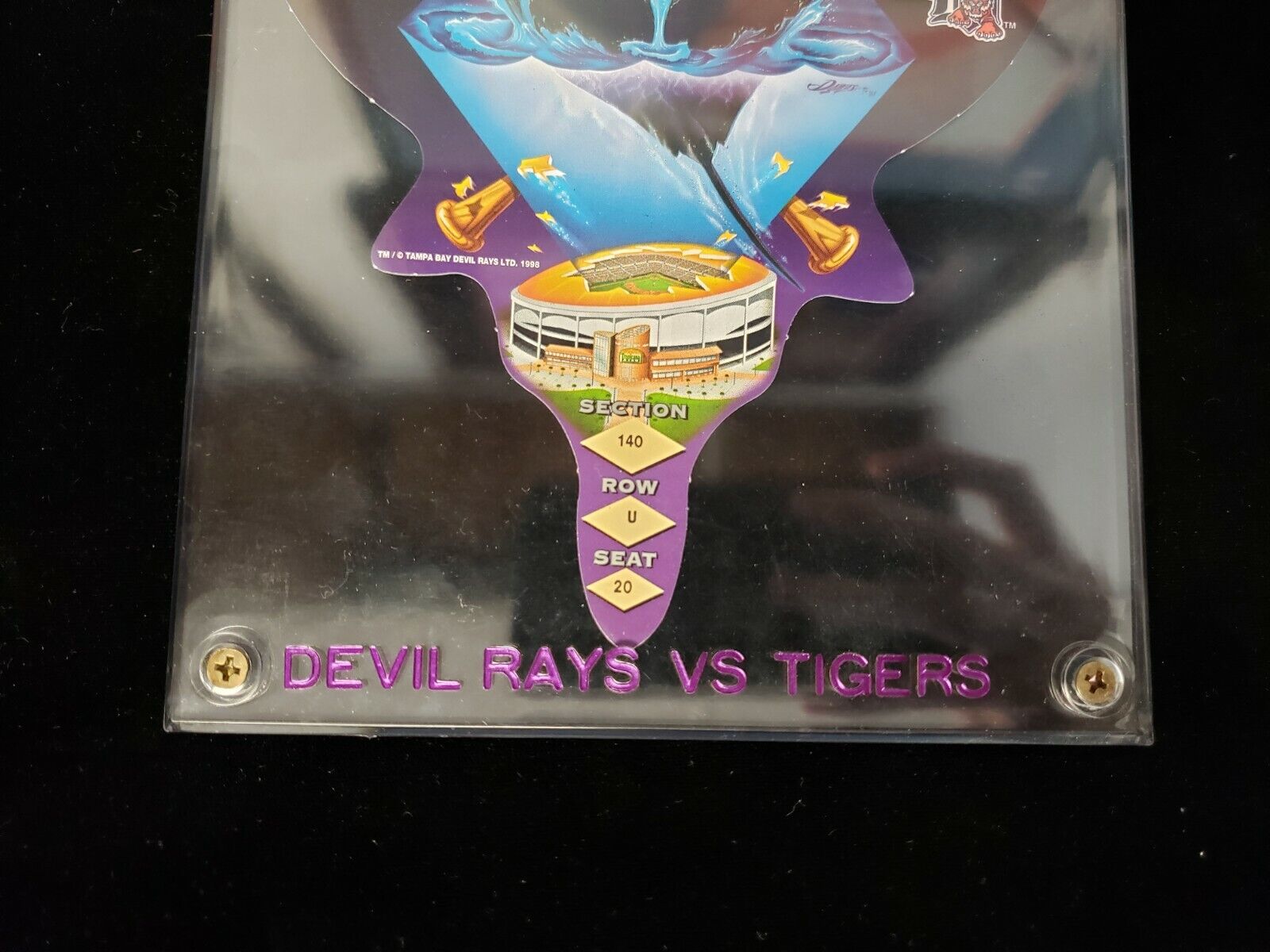March 31, 1998 Tampa Bay Devil Rays Inaugural Game Ticket Display