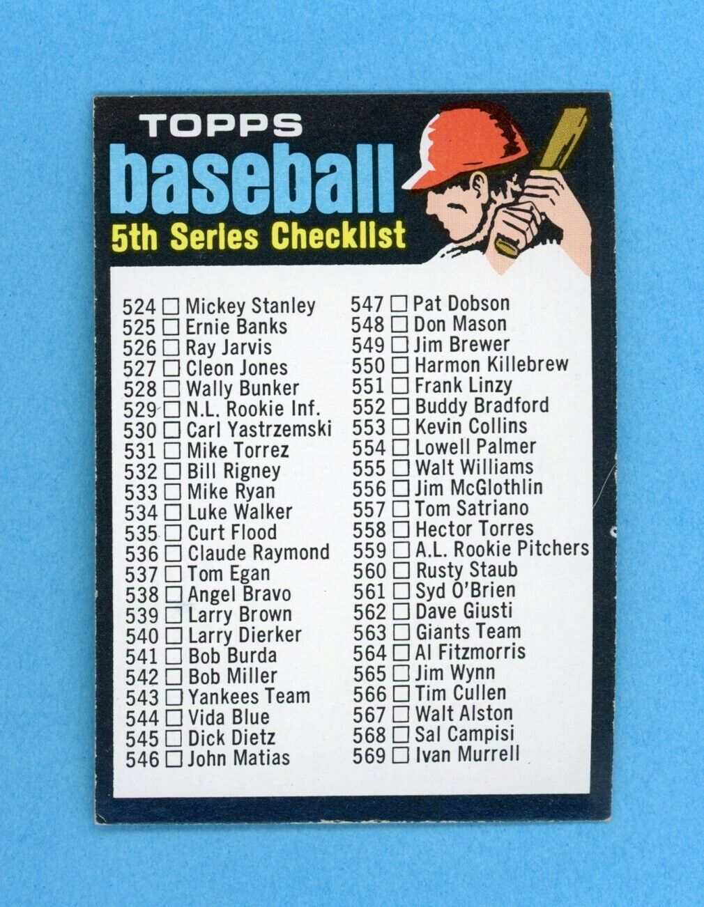 1971 Topps #499 5th Series Checklist Baseball Card EX+ - Ex/Mt unchecked