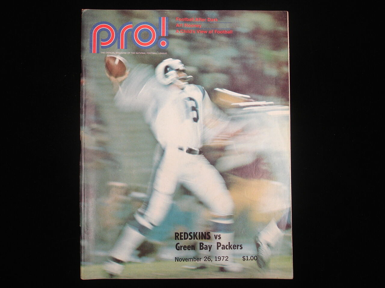 November 26, 1972 NFL Pro! WA Redskins vs. GB Packers Program/Magazine