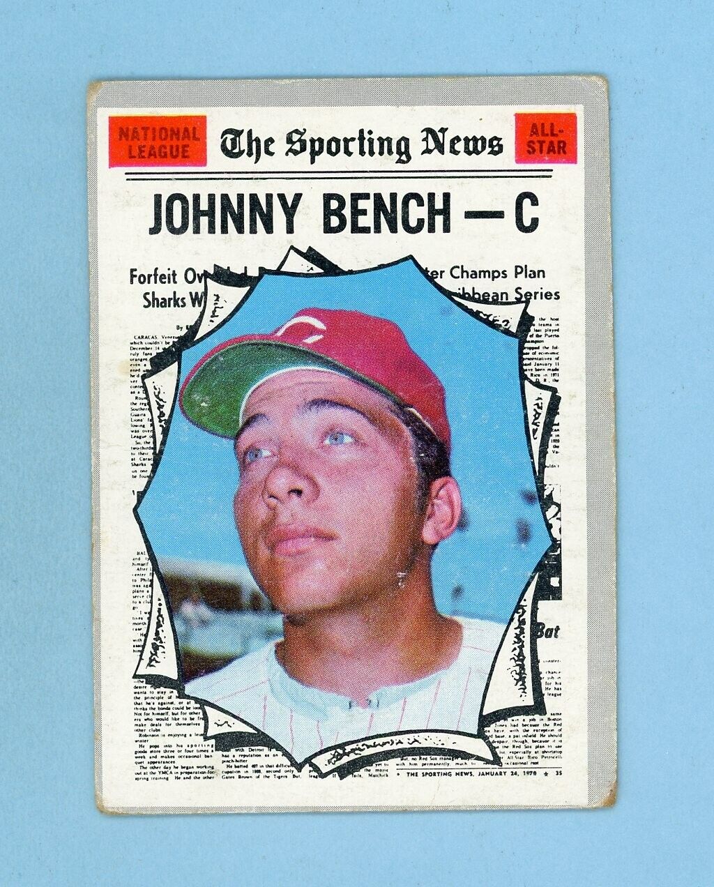 1970 Topps #464 Johnny Bench All-Star Cincinnati Reds Baseball Card Low Grade