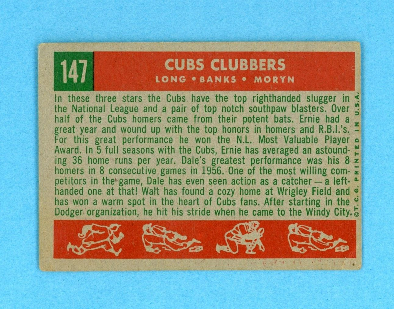 1959 Topps #147 Cubs Clubbers Chicago Cubs Baseball Card VG+