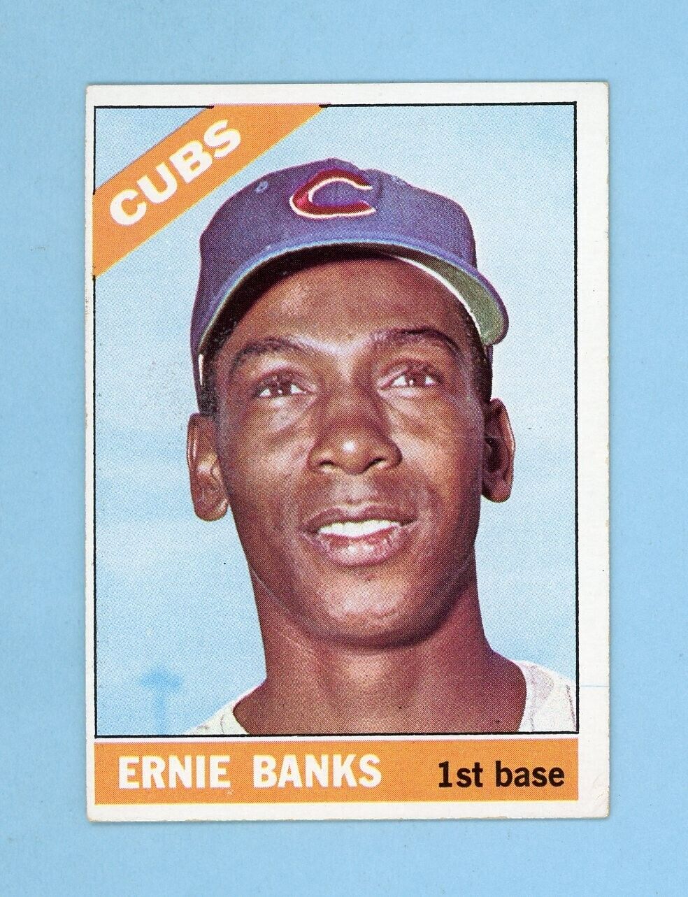 1966 Topps #110 Ernie Banks Chicago Cubs Baseball Card EX+ o/c app wrk/scr