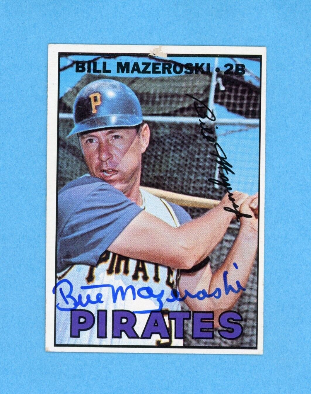 Bill Mazeroski Signed 1967 Topps Card #510 Auto with B&E Hologram