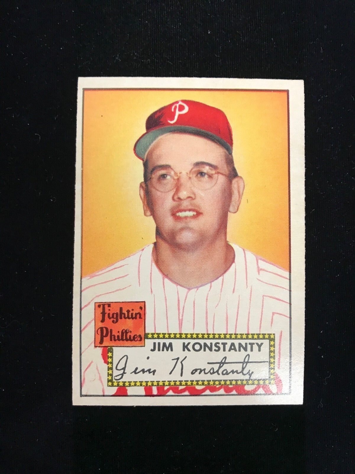 1952 Topps Jim Konstanty Baseball Card-#108-Philadelphia Phillies-sharp