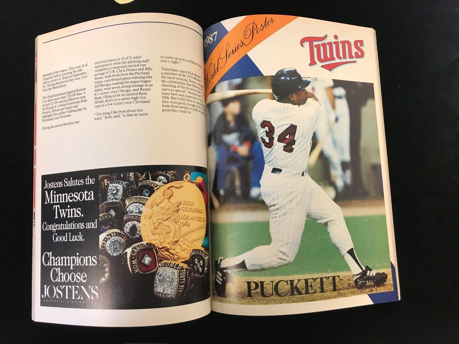 1987 World Series Program - Cardinals @ Twins -Twins Insert included-NM