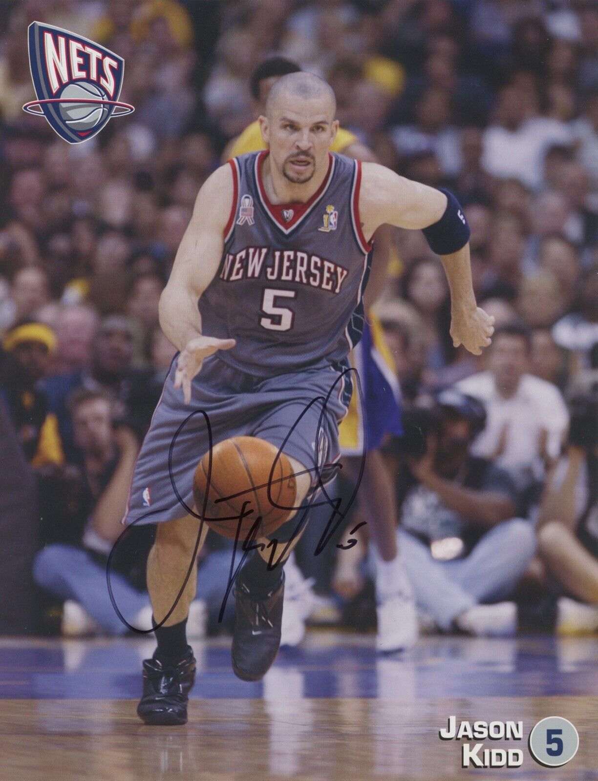 Jason Kidd New Jersey Nets Signed 8x10 Photo Auto with B&E Hologram •