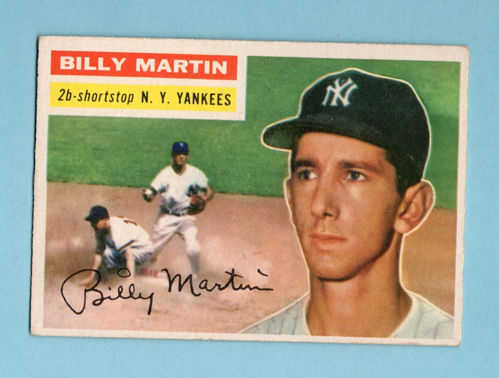 1956 Topps #181 Billy Martin New York Yankees Baseball Card EX app wrk