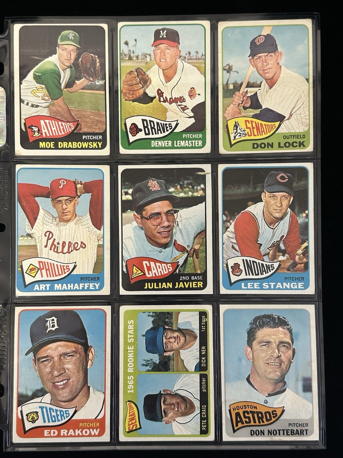 Lot of 162 Different 1965 Topps Baseball Cards w/ HOFers & High #’s - Low Grade