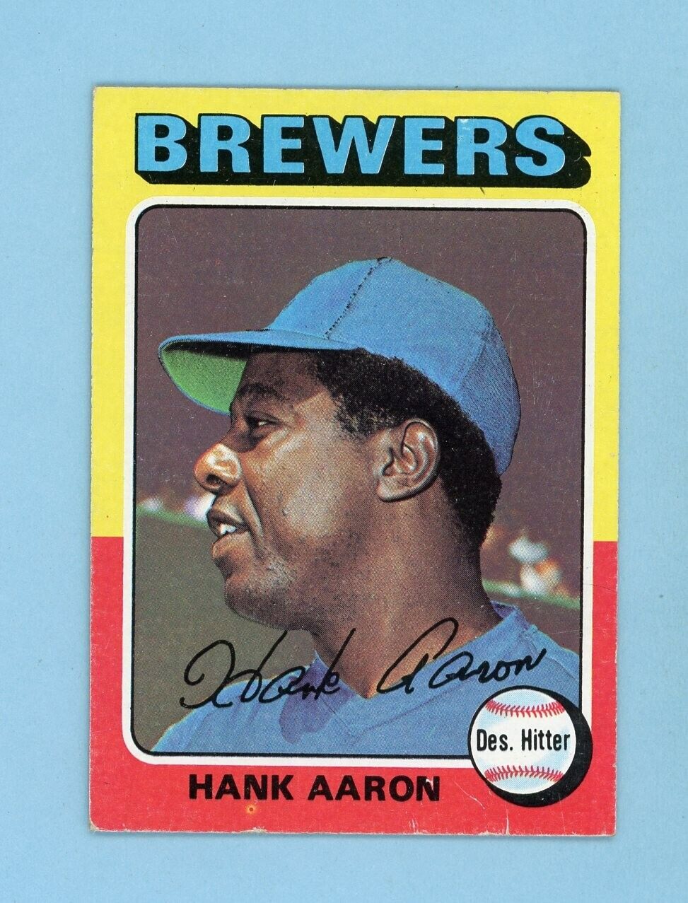 1975 Topps #660 Hank Aaron Milwaukee Brewers Baseball Card EX+