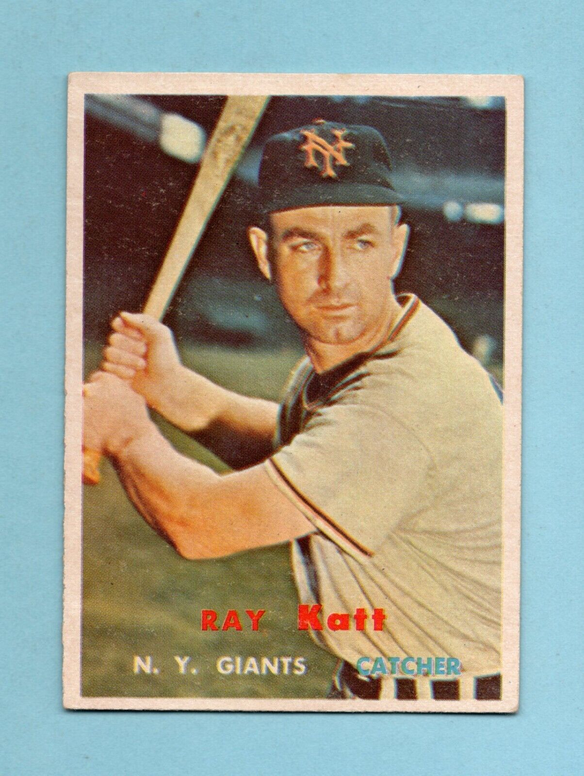 1957 Topps #331 Ray Katt New York Giants Baseball Card EX+