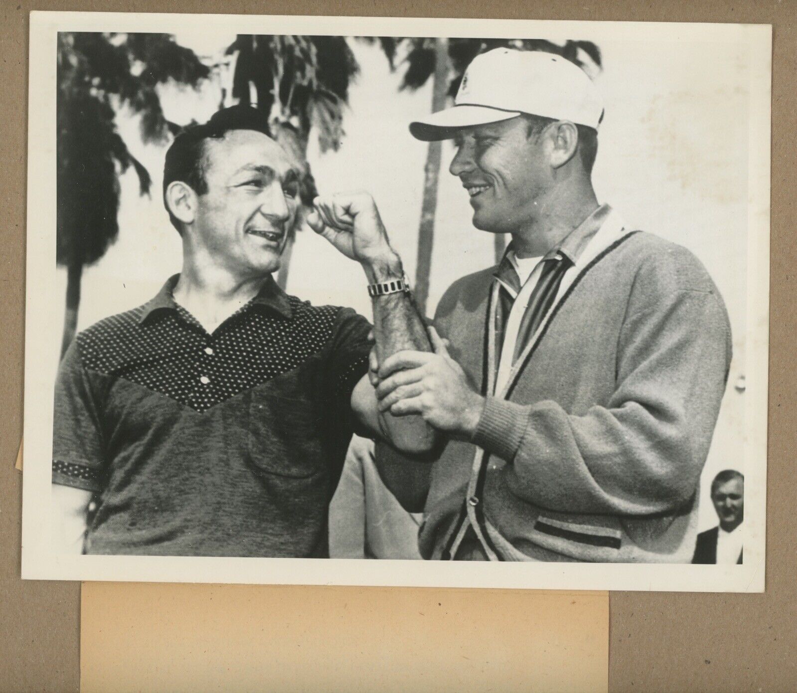 Original Mickey Mantle 1958 WirePhoto w Carmen Basilio 8" x 10" • Press Photo