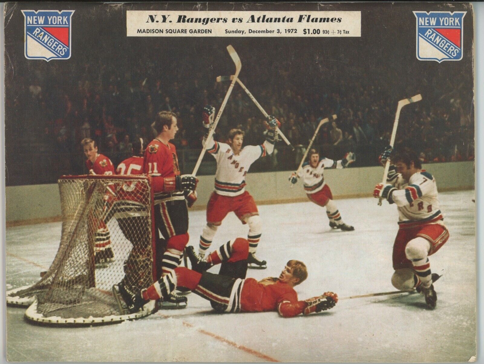 12/3/72 NY Rangers vs Atlanta Flames Game Program at Madison Square Garden