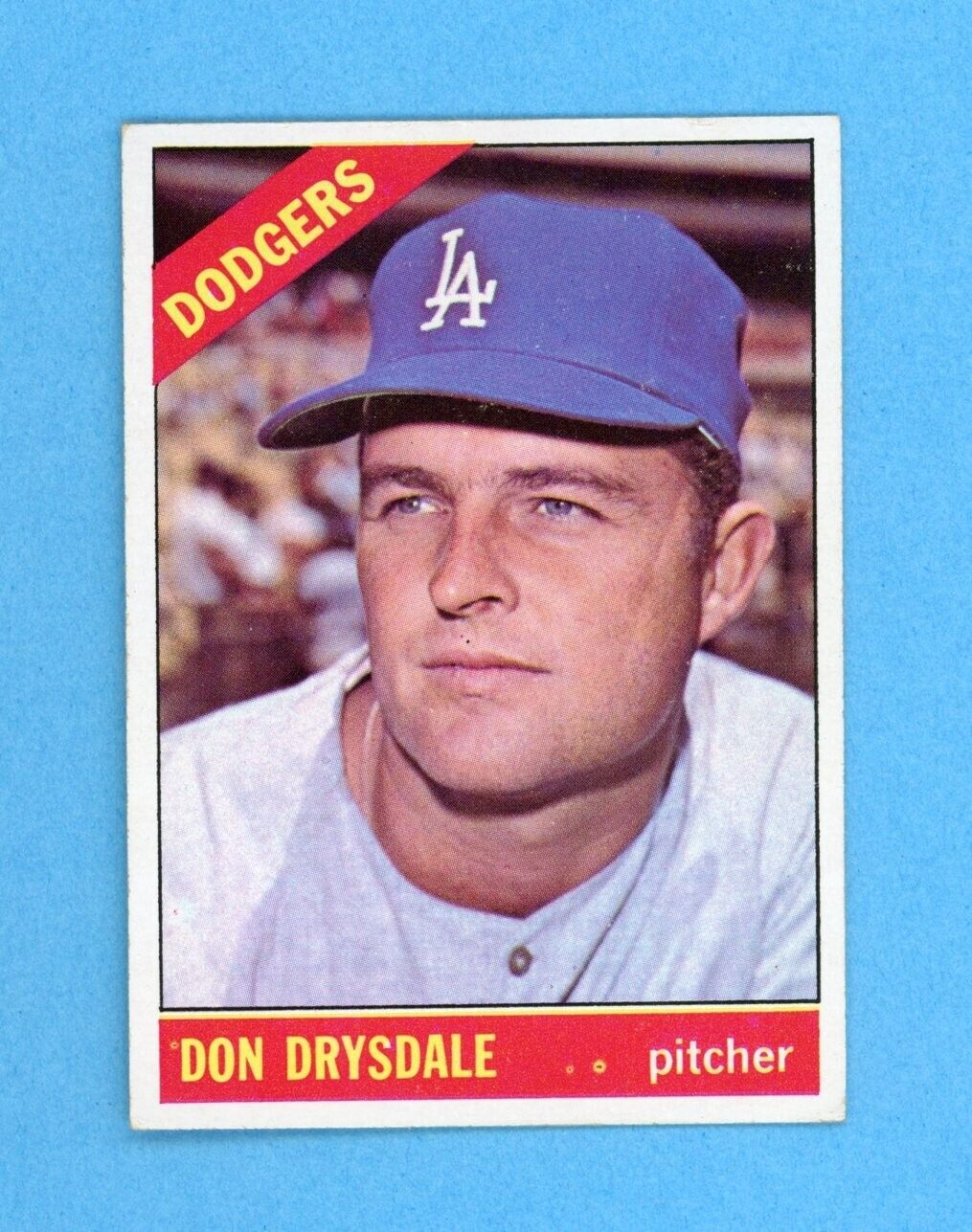 1966 Topps #430 Don Drysdale Los Angeles Dodgers Baseball Card EX - EX+ ap wk/cr