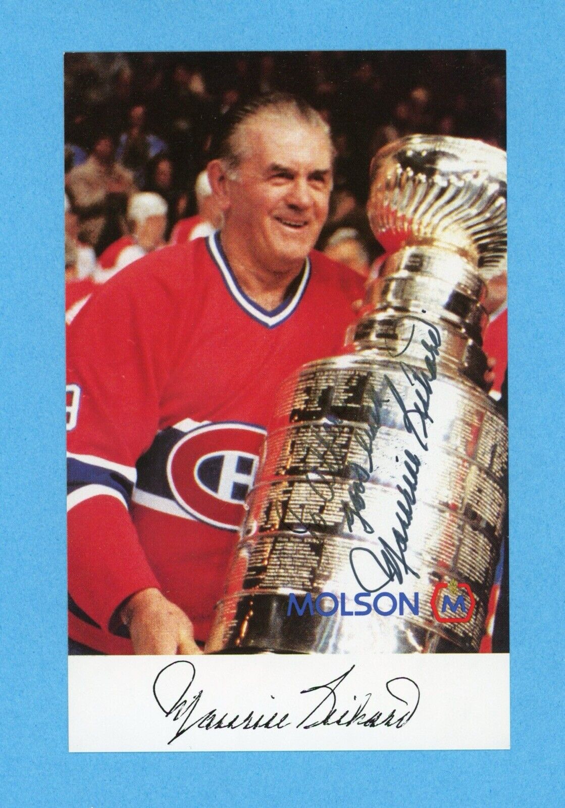 Maurice Rocket Richard Hockey HOF Signed 3.5 x 4.75" Photo • Auto w B&E Hologram