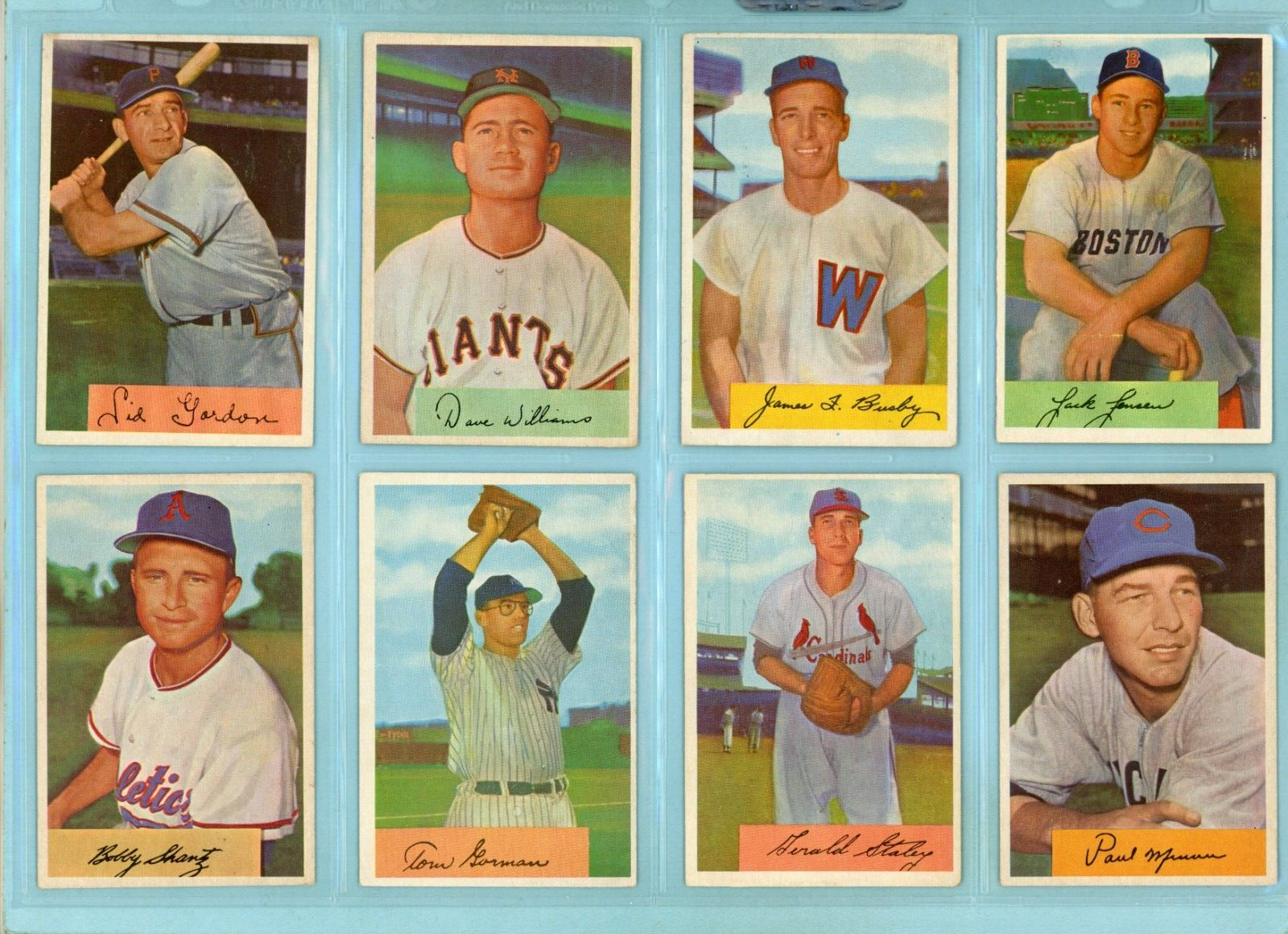 1954 Bowman Starter Set Lot of 68 Different Baseball Cards EX