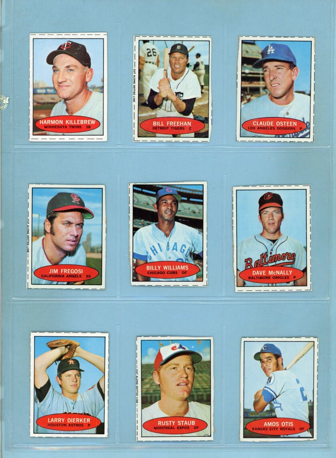 1971 Bazooka Unnumbered Starter Set Lot of 9 Diff Baseball Cards mixed grades