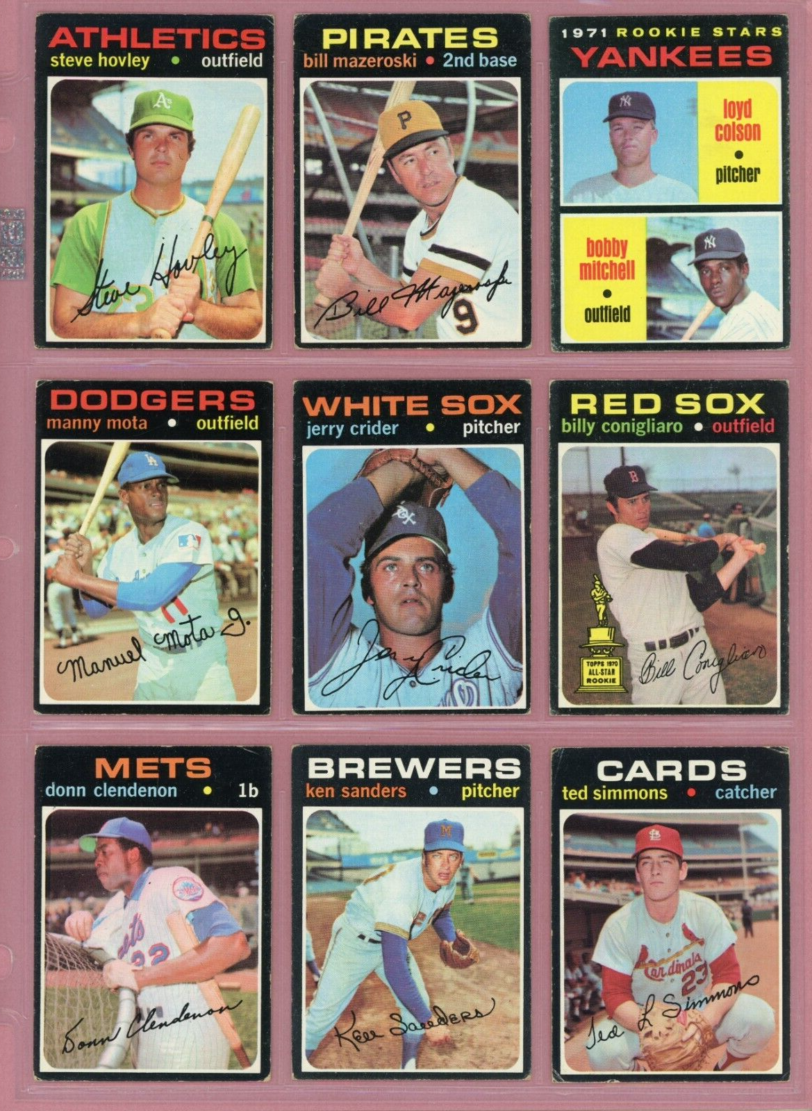 1971 Topps Starter Set Lot of 520 Diff Baseball Cards Series 1 thru 4 VG - VG+