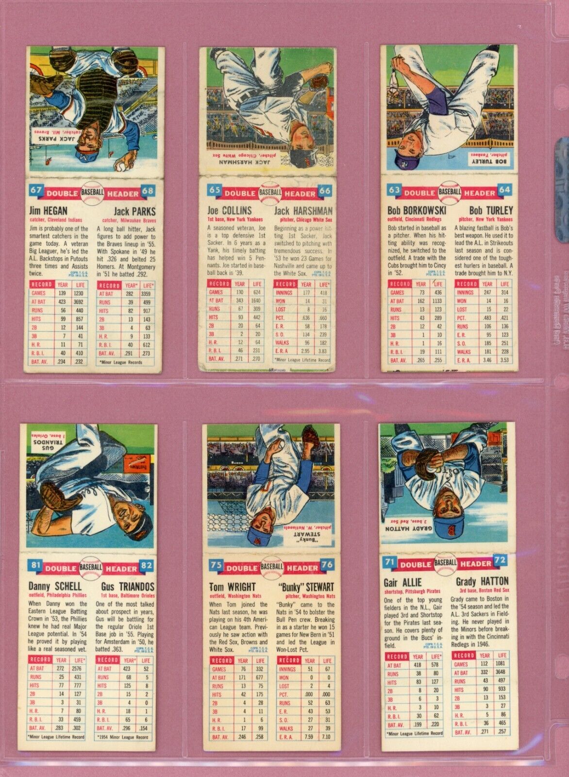 1955 Topps Double Headers Starter Set Lot of 34 Diff Baseball Cards mixed grades