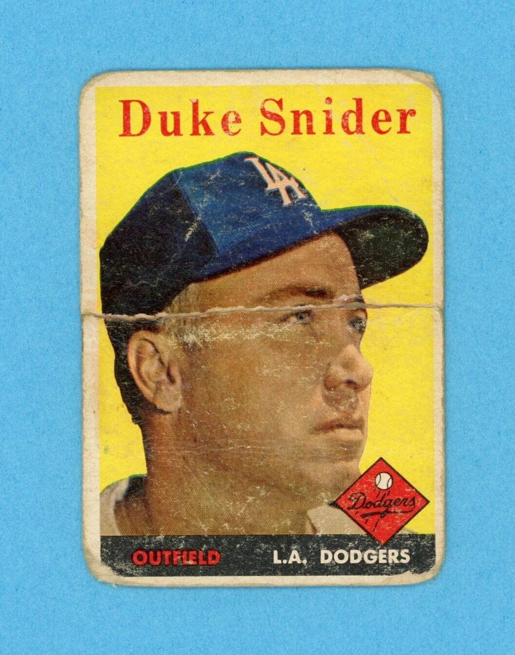 1958 Topps #88 Duke Snider Los Angeles Dodgers Baseball Card Low Grade