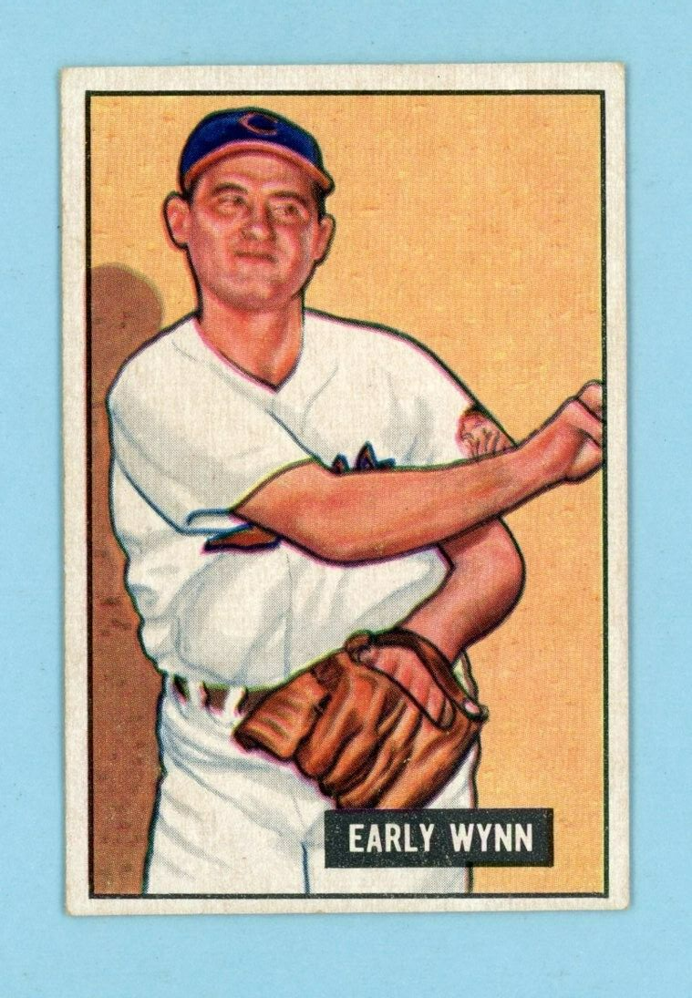 1951 Bowman #78 Early Wynn Cleveland Indians Baseball Card E/E+ ap wc blc mk bk