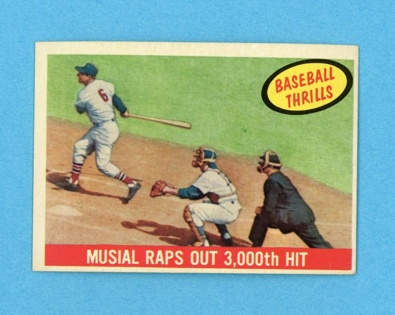 1959 Topps #470 Baseball Thrills Stan Musial St Louis Baseball Card E/M oc wrk