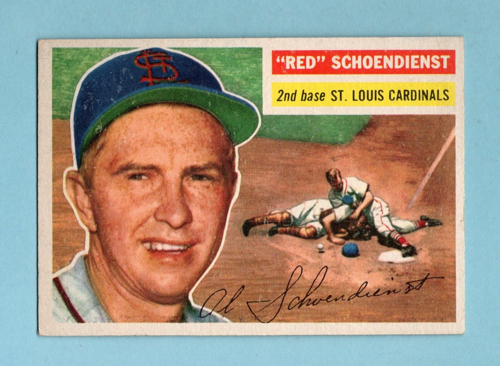 1956 Topps #165 Red Schoendienst St. Louis Cardinals Baseball Card EX+ - Ex/Mt