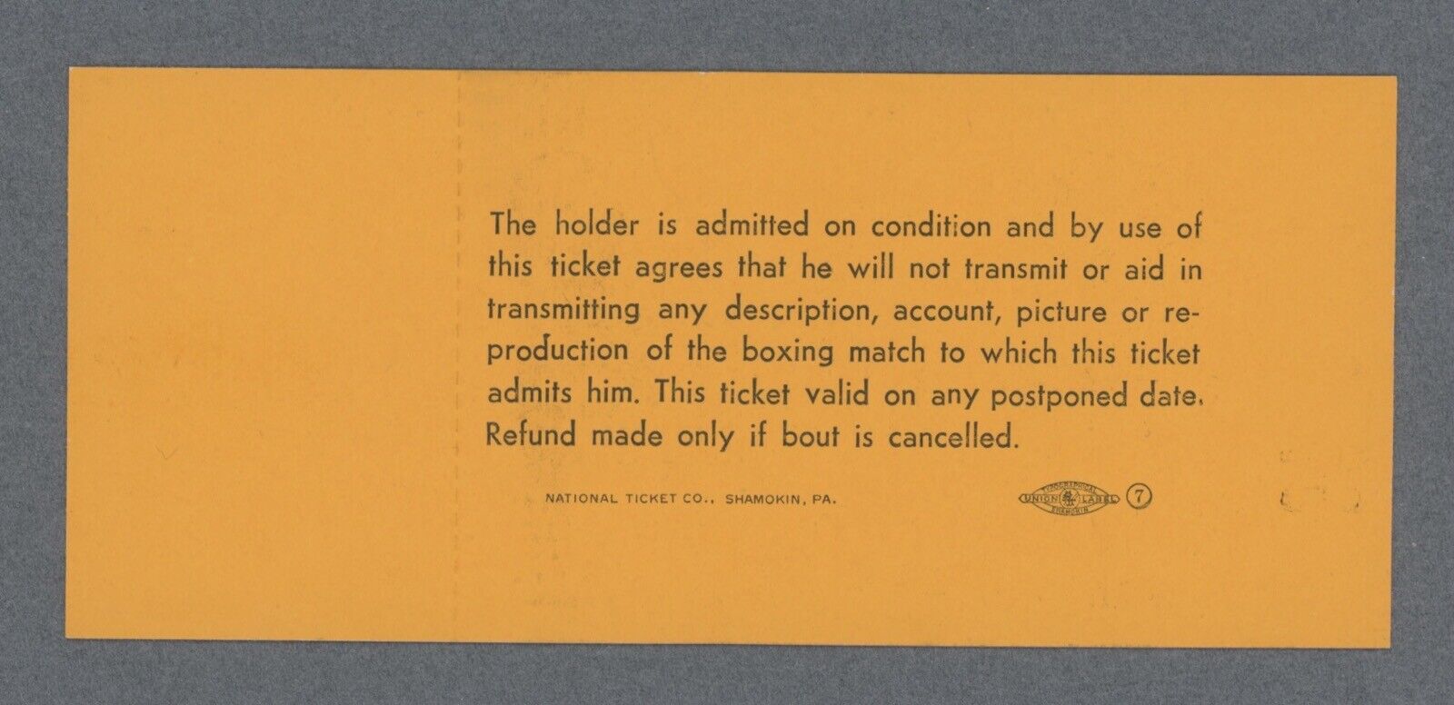 Muhammad Ali vs. Sonny Liston Full Ticket May 25, 1965 $100 Sec. 31