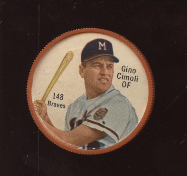 1962 Salada Baseball Coin #148 Gino Cimoli NRMT