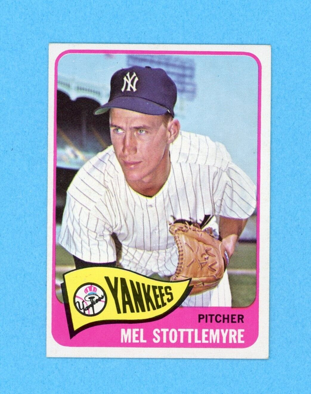 1965 Topps #550 Mel Stottlemyre New York Yankees Rookie Baseball Card Ex/Mt