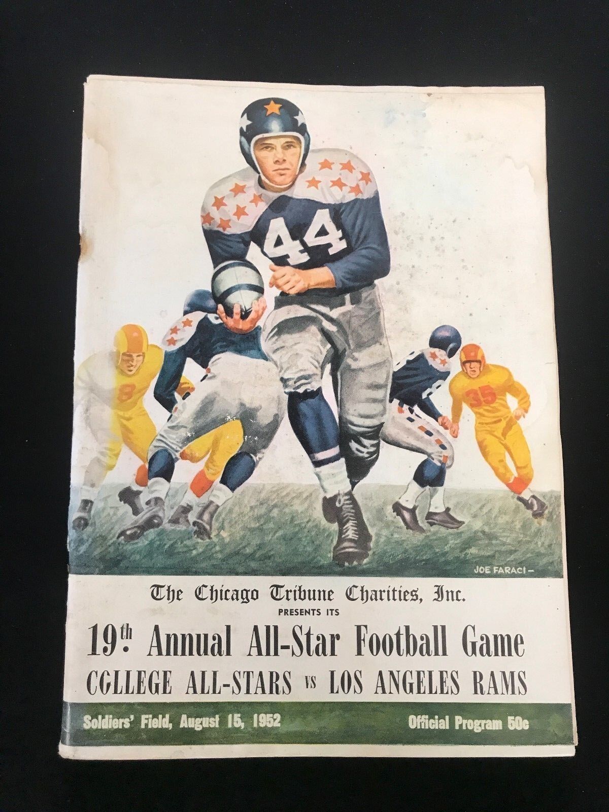 August 15, 1952 College All-Stars vs Los Angeles Rams Football Program VG-EX+