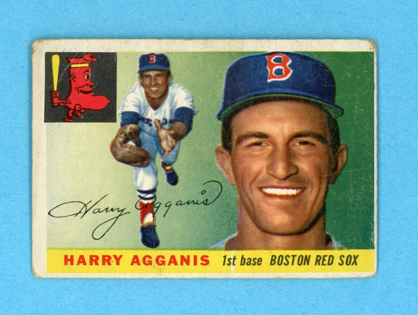 1955 Topps #152 Harry Agganis Boston Red Sox Rookie Baseball Card Low Grade