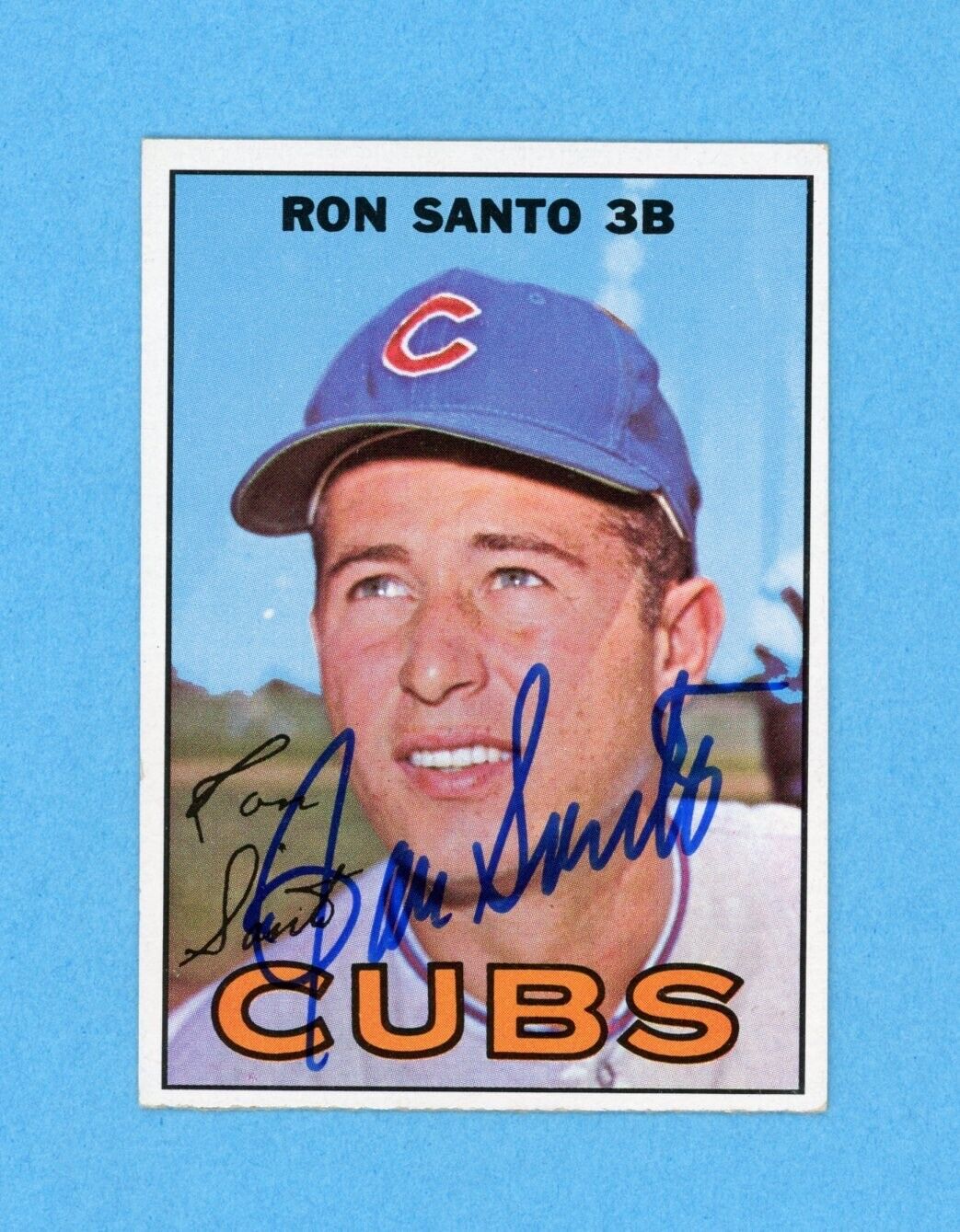 Ron Santo Signed 1967 Topps Card #70 Auto with B&E Hologram