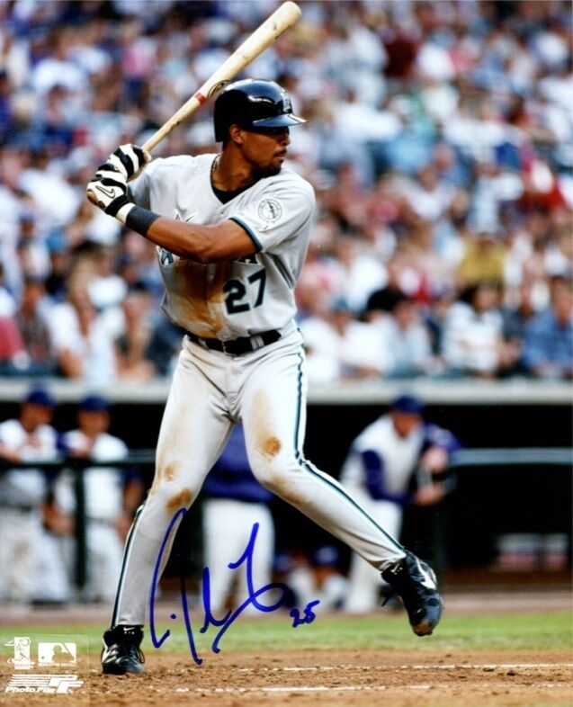 Derrek Lee Marlins #1 8X10 Color Photo Auto B&E Hologram