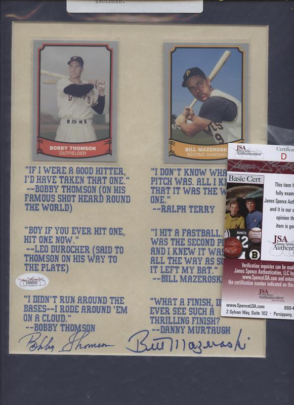 Bill Mazeroski & Thomson Autographed Quote Print JSA