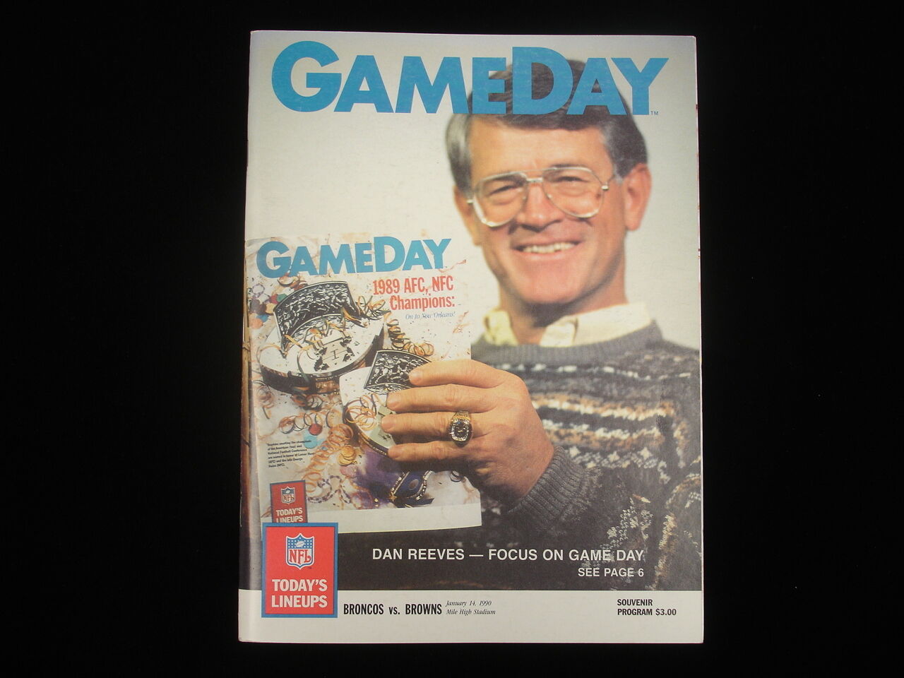 January 14, 1990 Denver Broncos vs. Cleveland Browns GameDay Program