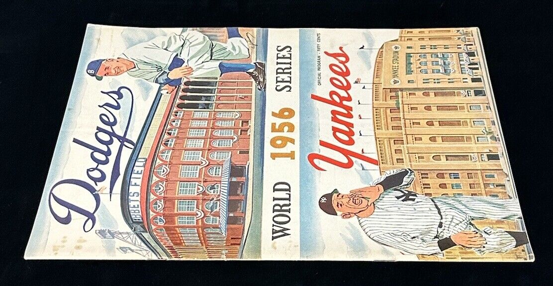 1956 Brooklyn Dodgers World Series Program vs New York Yankees - EX unscored