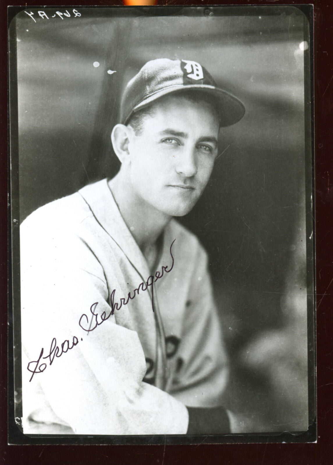 Vintage Chas Gehringer Autographed 5 X 7 Photo Hologram